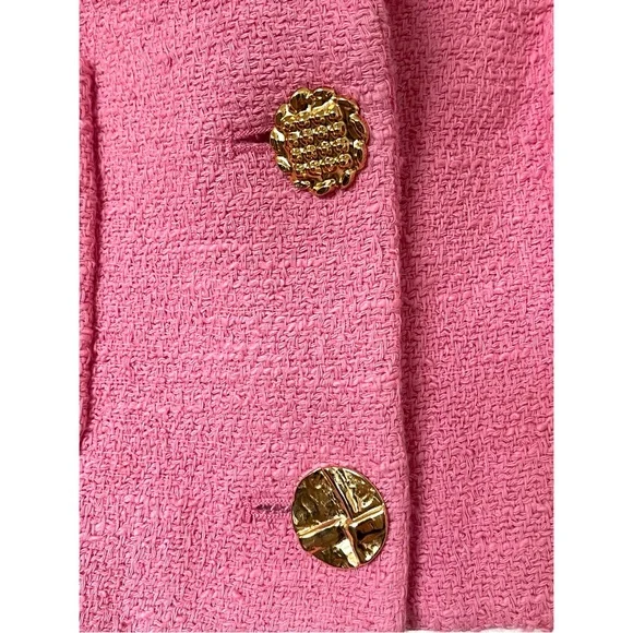 Zara Beautiful Tweed Cropped Short Blazer w Gold Buttons. NWOT - Picture 4 of 6